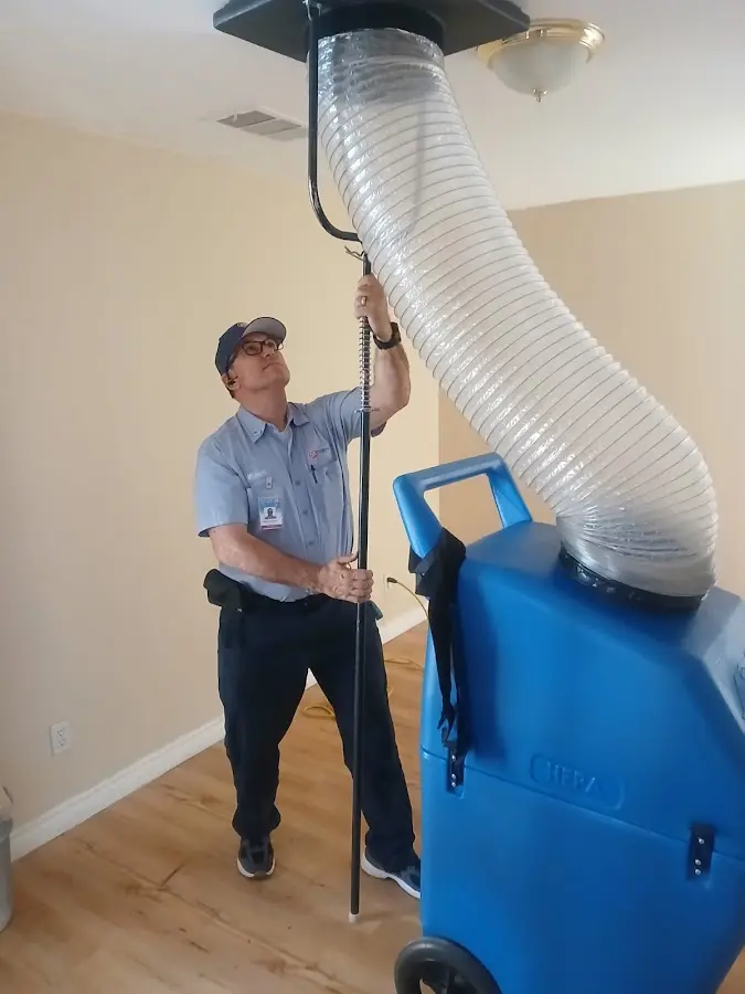 Mini Split Installation technician using HEPA equipment in Buckhead
